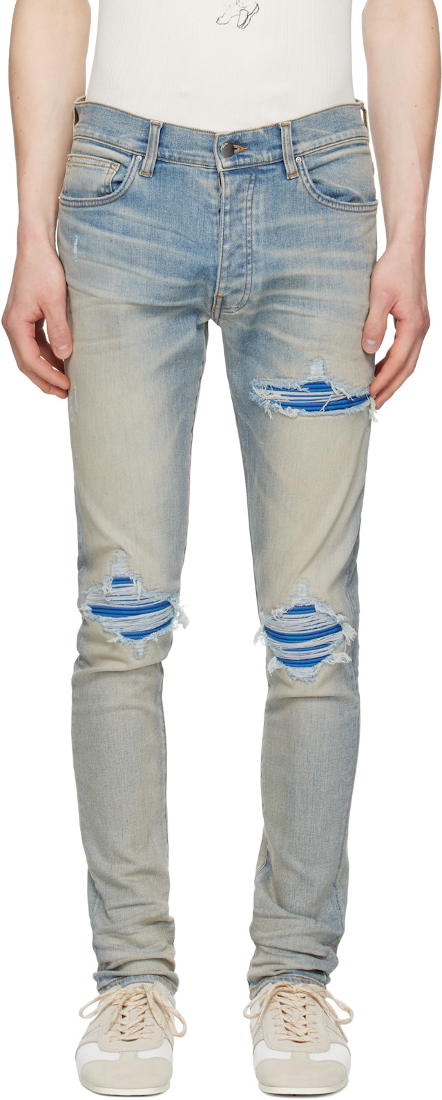AMIRI: Blue MX1 Jeans | SSENSE AMIRI: Blue MX1 Jeans | SSENSE