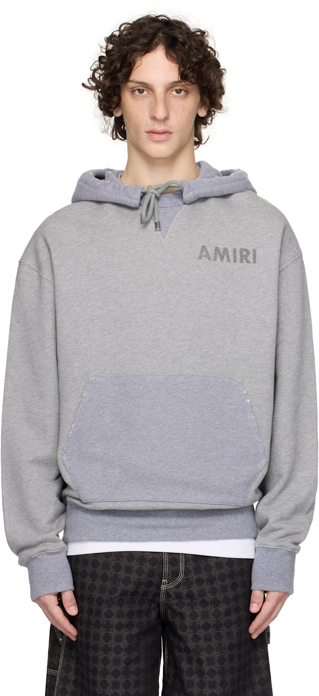 AMIRI: グレー 'AMIRI' Stencil オーバーサイズ フーディ | SSENSE 日本