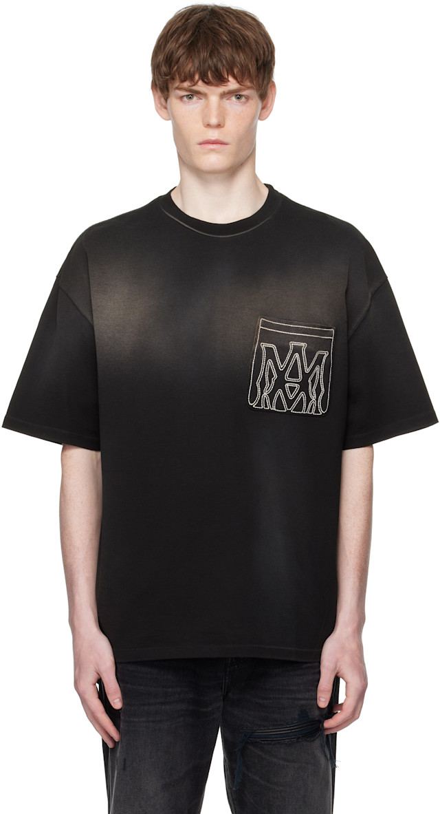 AMIRI: Black MA Outline Oversized T-shirt | SSENSE