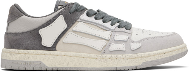 amiri スニーカー グレー AMIRI: Gray Distressed Skel Top Low Sneakers | SSENSE