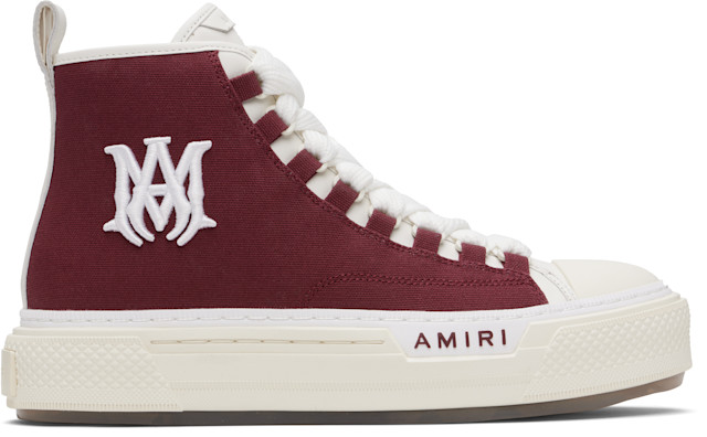 AMIRI: バーガンディ Court ハイカットスニーカー | SSENSE 日本