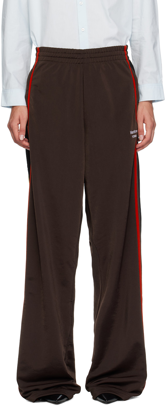 Martine Rose: Brown Wide Leg Track Pants | SSENSE