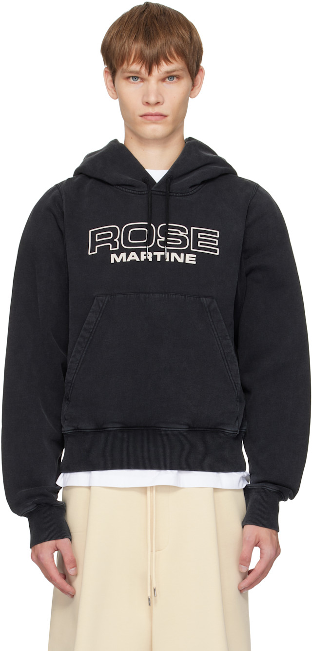 う*様 martine rose Martine Rose: Black Shrunken Hoodie | SSENSE