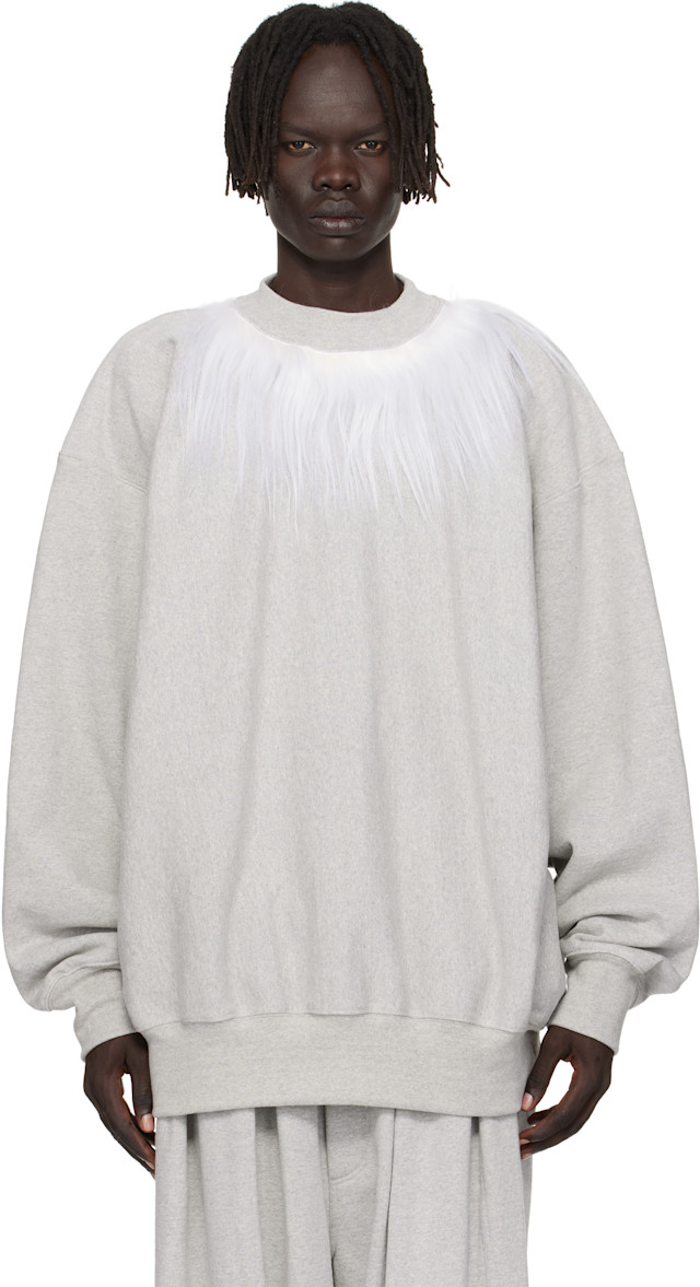 【定価11万円】新品 HED MAYNER ハイネック スウェット hed-mayner-gray-fur-trim-