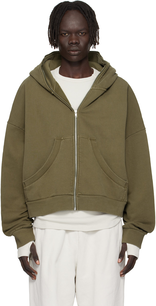 Entire Studios: Khaki Eternal Zip Hoodie | SSENSE Canada