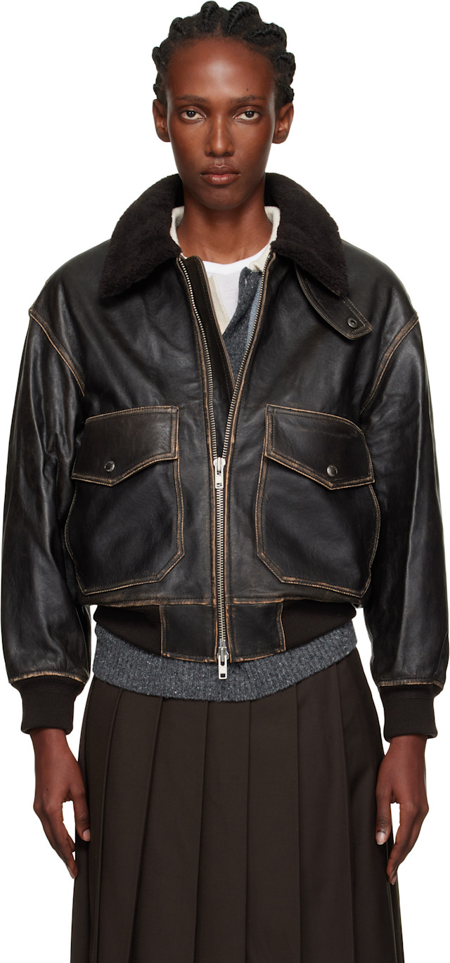 【新品未使用】DUNST OVERSIZED LEATHER レザージャケット Dunst: ブラック Drizzler レザージャケット | SSENSE 日本