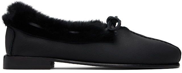 新品未使用★HEREU ヘリュー　ムートンシューズ　TILLA SHEARING HEREU: Black Tilla Shearling Loafers | SSENSE