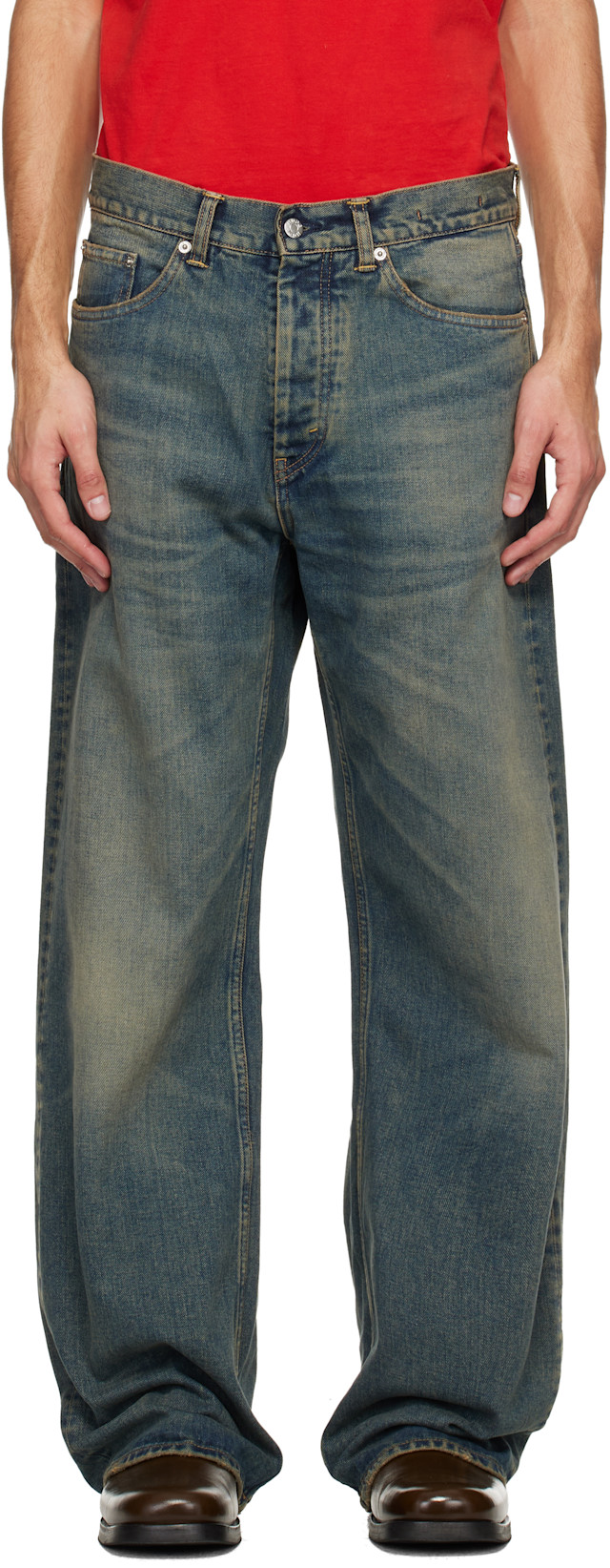 HOPE: Blue Loose-Fit Criss Jeans | SSENSE