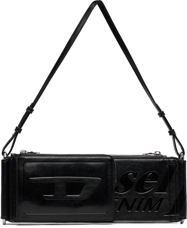 Diesel: ブラック Flag-D-Modular ロゴエンボス ショルダーバッグ