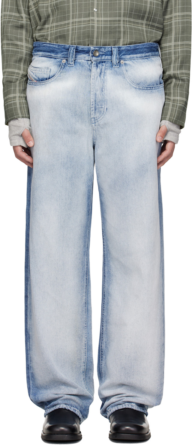 Diesel: Blue Low Waist 2001 D-Macro Relaxed Jeans | SSENSE
