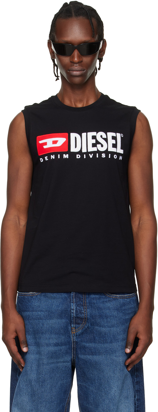 DIESEL ブラック タンクトップ XS Diesel: ブラック T-Isco-Div タンクトップ | SSENSE 日本