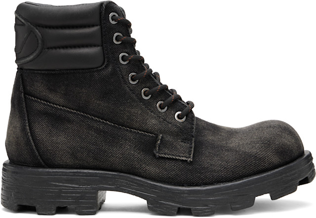 Diesel: Black D-Hammer Lace Up Boots | SSENSE