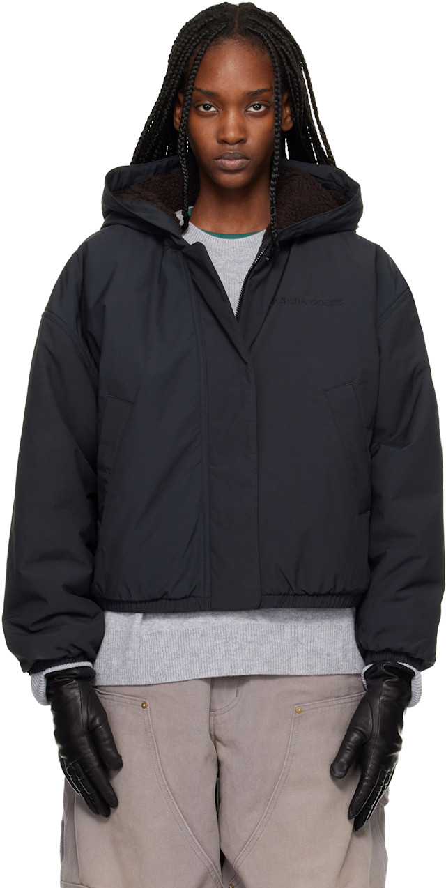 Canada Goose: Brown & Black Alberni Fleece Reversible Bomber