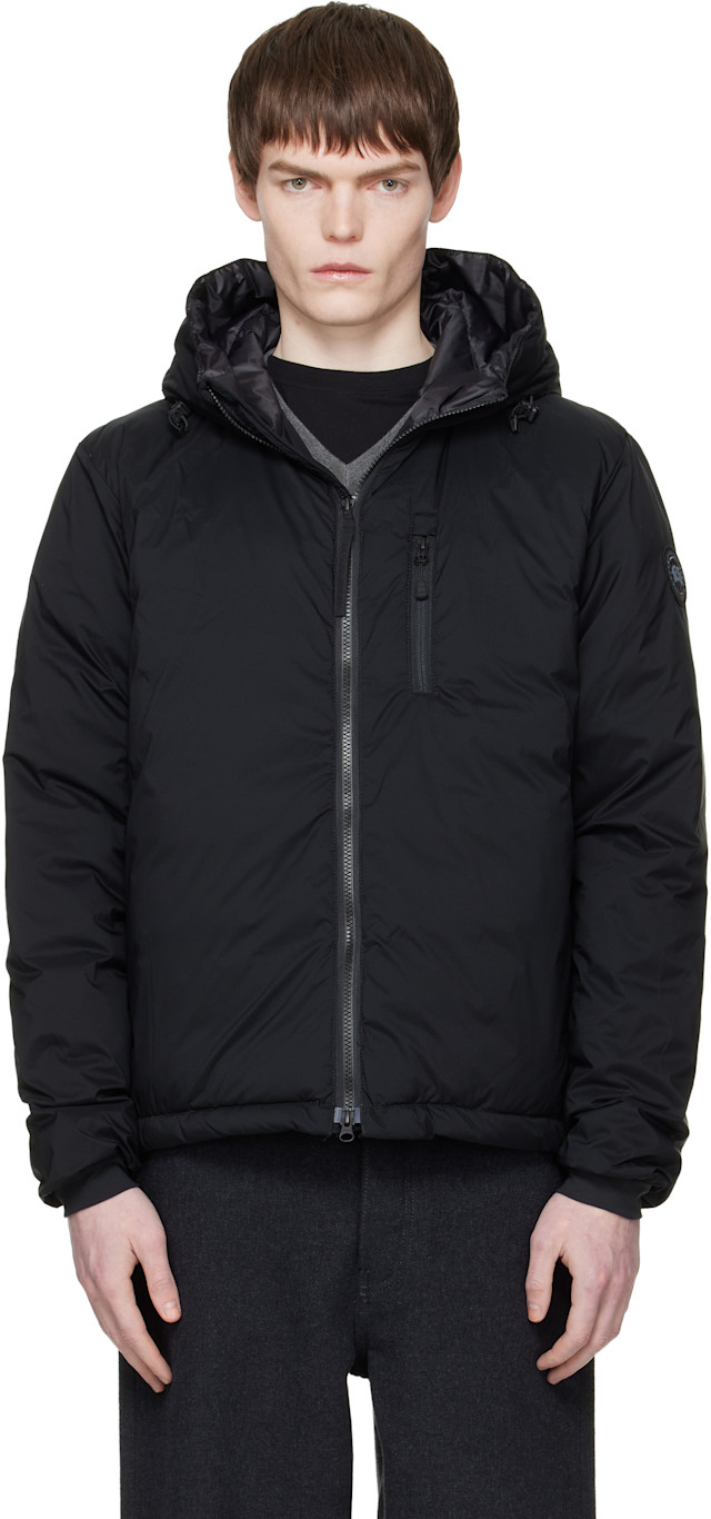 Canada Goose: Black 'Black Label' Lodge Hoodie Down Jacket | SSENSE