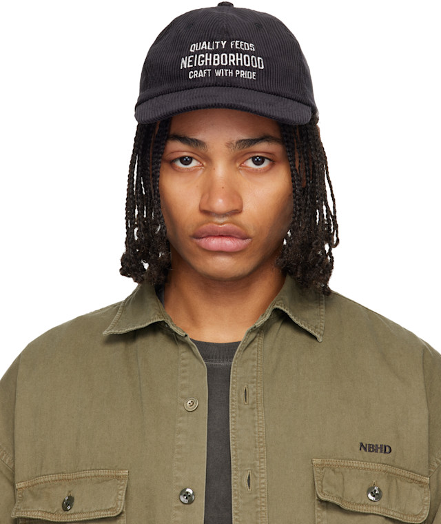 Neighborhood: Black Corduroy Dad Cap | SSENSE Canada