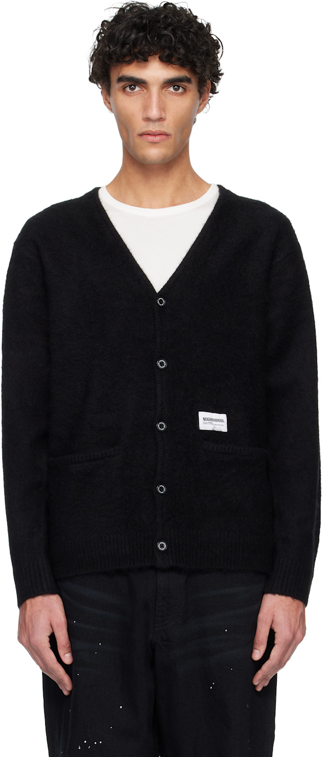 NEIGHBORHOOD BLACKICON カーディガン Neighborhood: ブラック モヘア カーディガン | SSENSE 日本