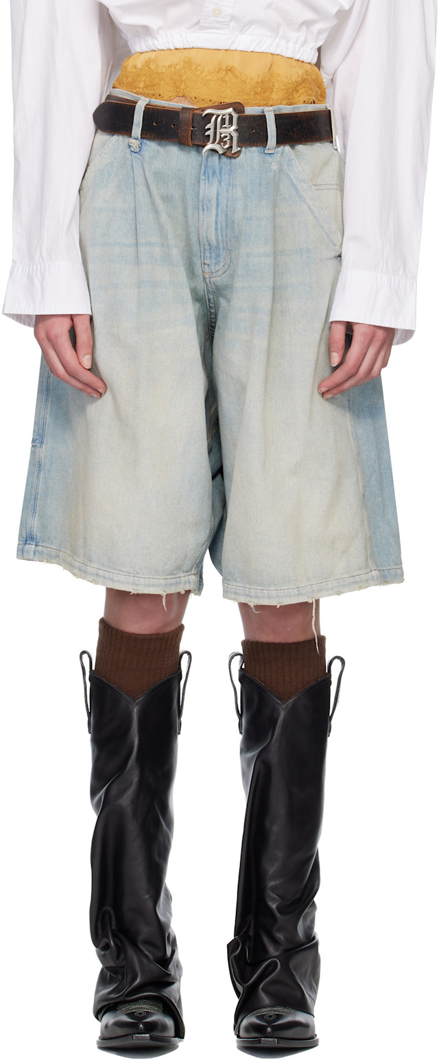 R13: SSENSE Exclusive Blue Baggy Jesse Carpenter Denim Shorts | SSENSE