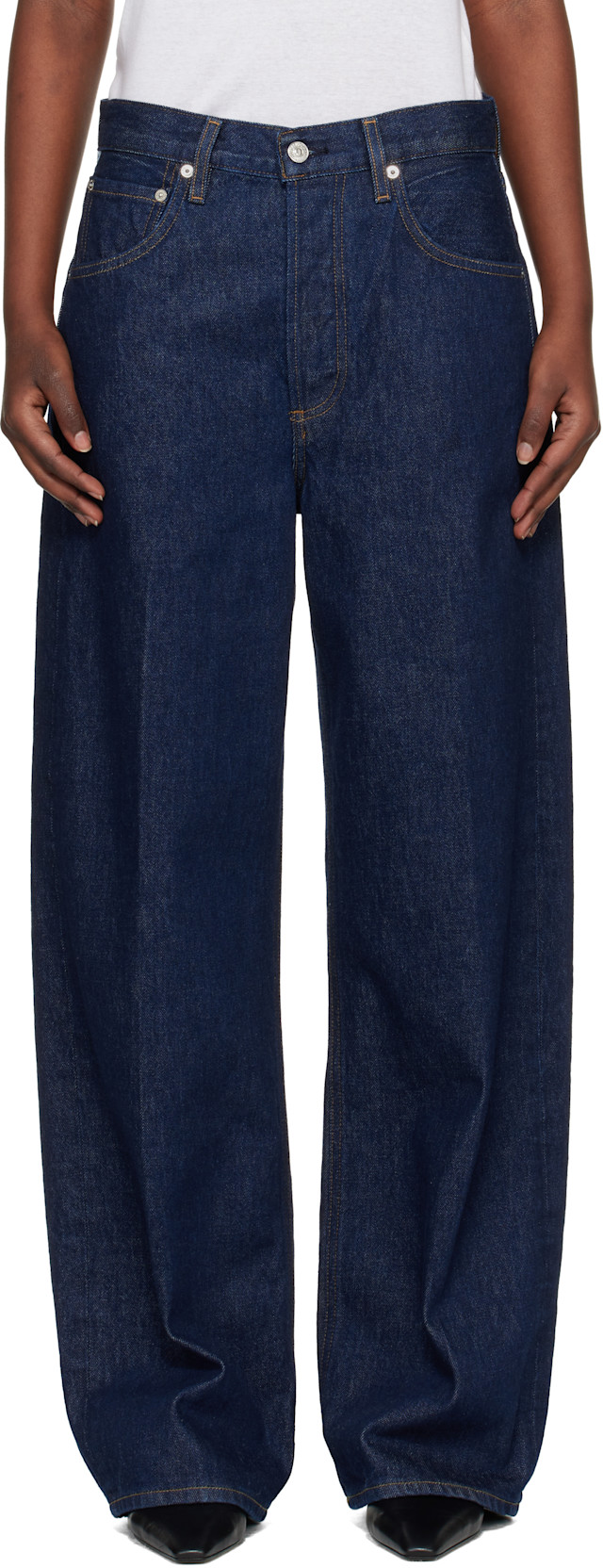 新品タグ付 CITIZENS of HUMANITY AYLA BAGGYデニム Citizens of Humanity: Navy Ayla Baggy Jeans | SSENSE