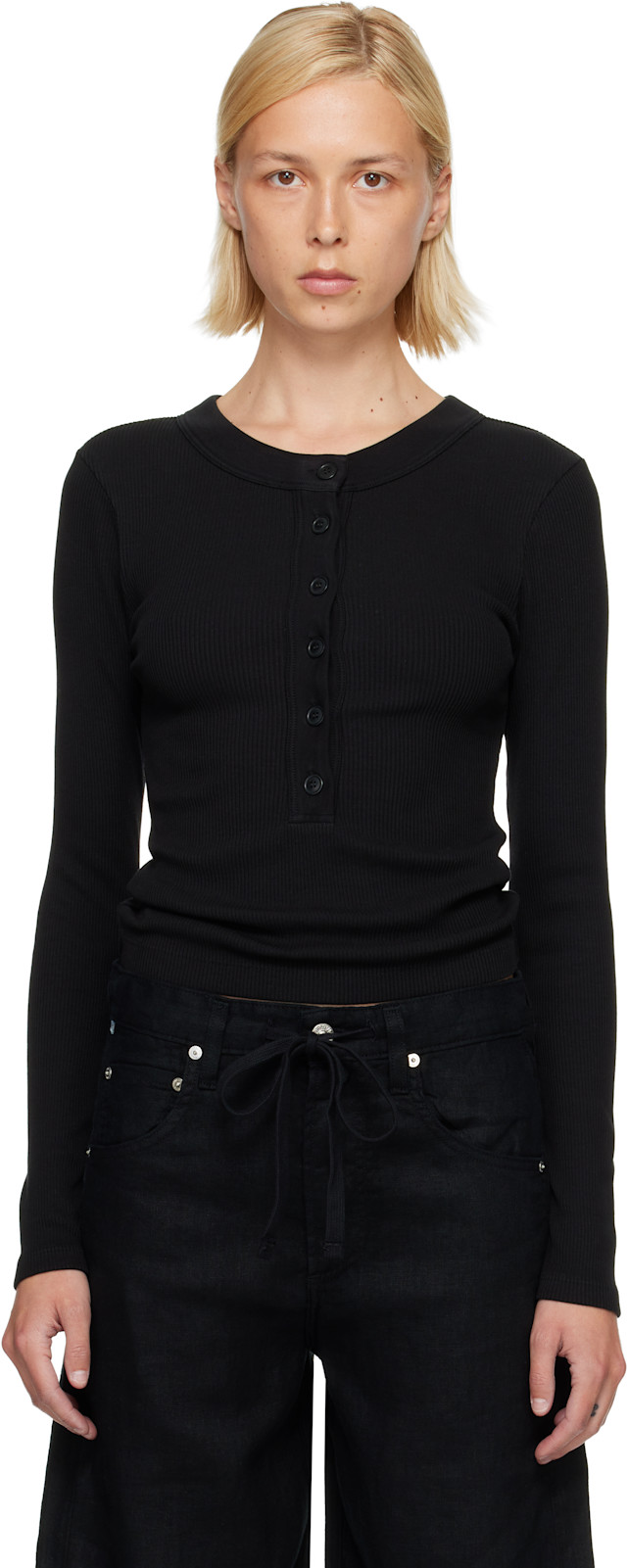 【CITIZENS of HUMANITY】 varra henley Citizens of Humanity: Black Varra Henley | SSENSE