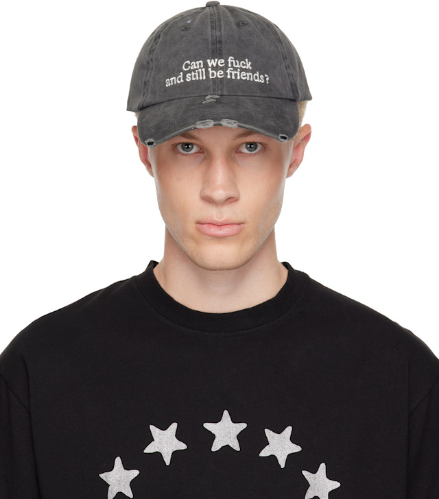 帽子 carnebollente cap Carne Bollente: SSENSE Exclusive Black 'Still Be Friends?' Cap
