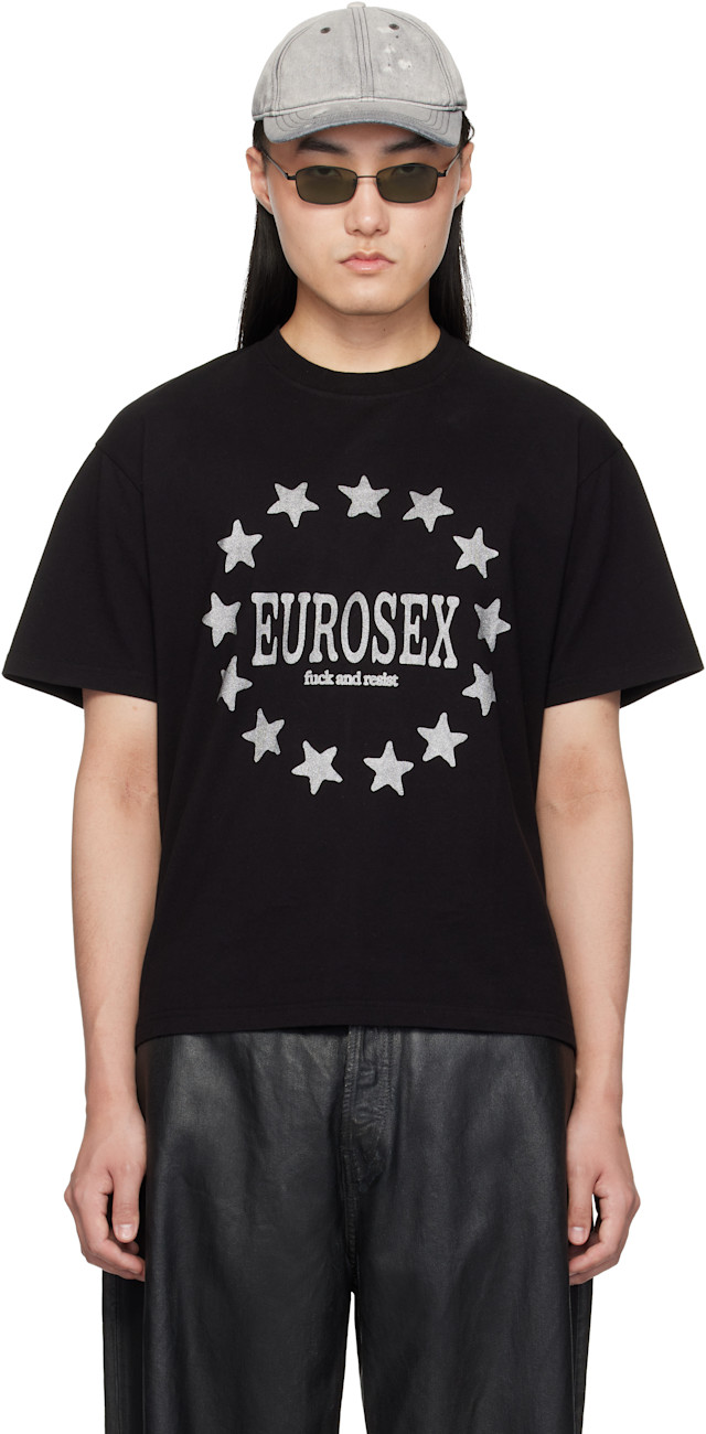 Carne Bollente: SSENSE限定 ブラック プリントTシャツ | SSENSE 日本