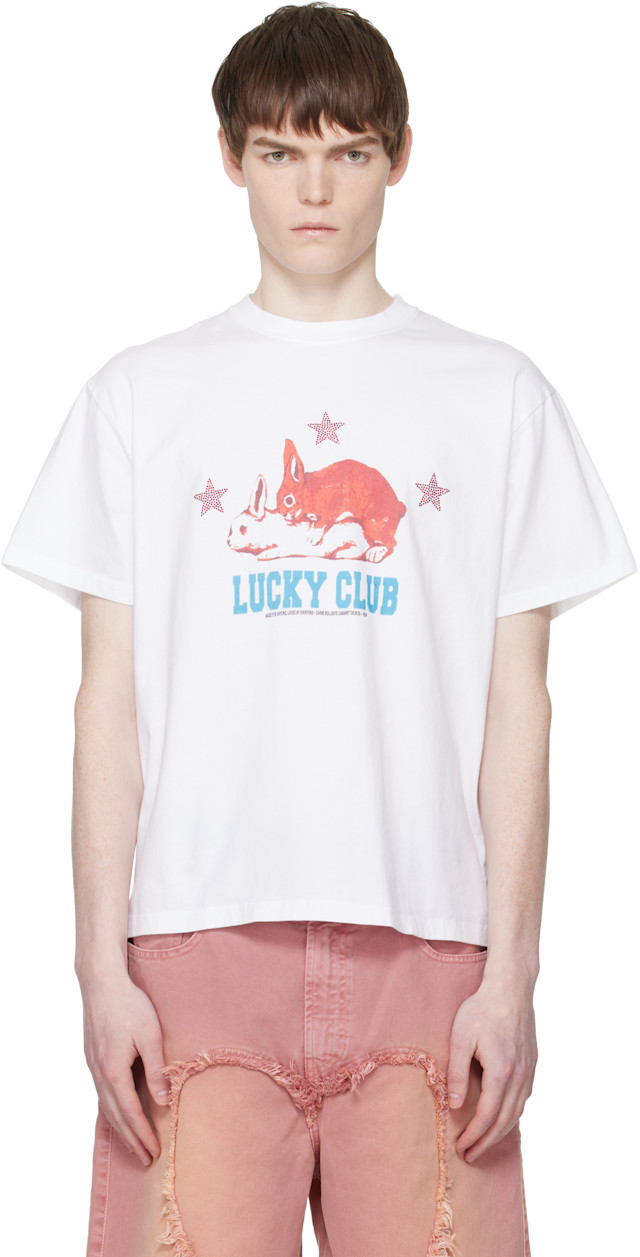 Carne Bollente: ホワイト 'Lucky Club' Tシャツ | SSENSE 日本