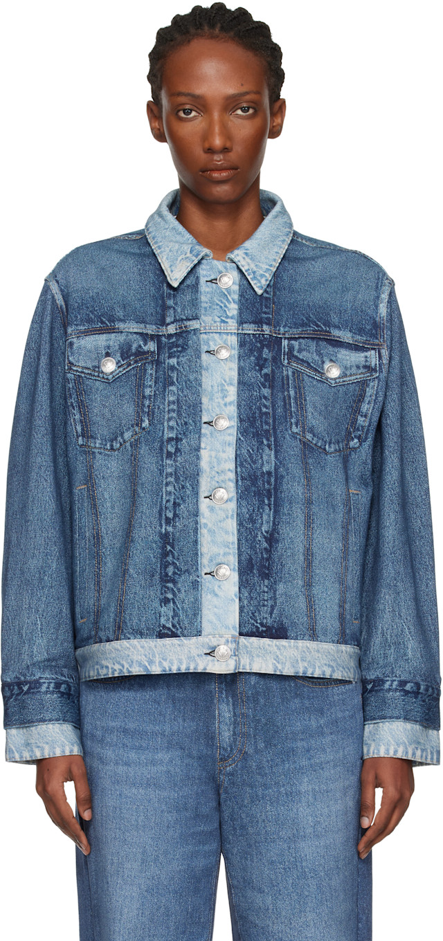 meer. メーア　RIBBON OVERSIZED JACKET フリーサイズ rag & bone: Blue rb Miramar Oversized Combo Trucker Jacket | SSENSE