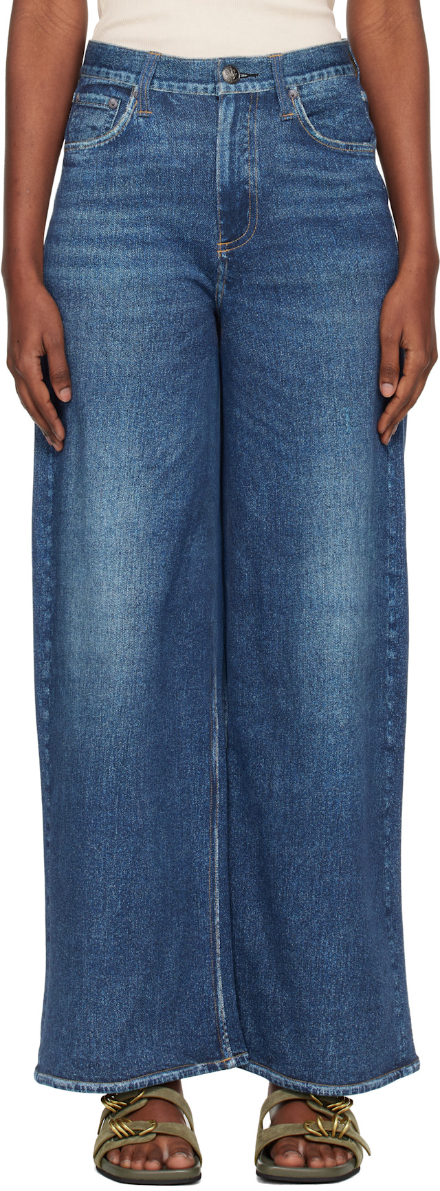 rag & bone: Blue rb Miramar Sofie Ankle-Length Jeans | SSENSE