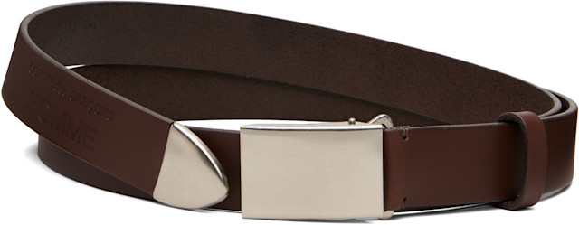 S*h様 STEER OIL SMOOTH LEATHER BELT〈30mm〉 Comme des Garçons Homme: Brown Steer Oil Smooth 30 MM Belt | SSENSE