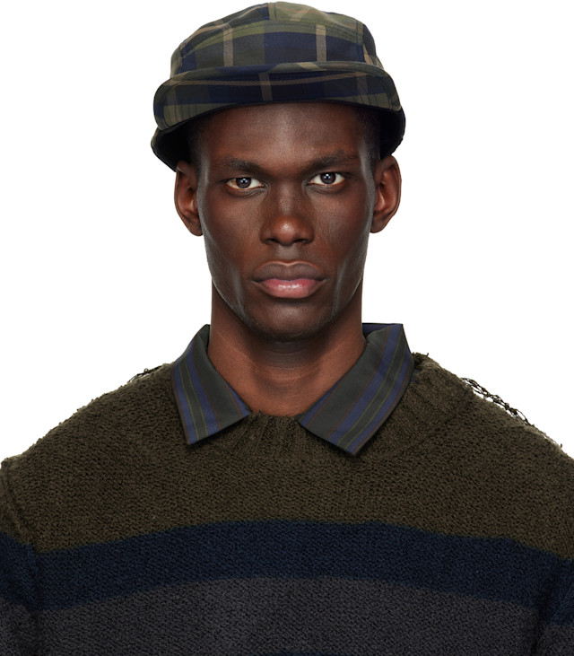 Comme des Garçons Homme: Khaki & Brown BRIEFING Edition Check Cap