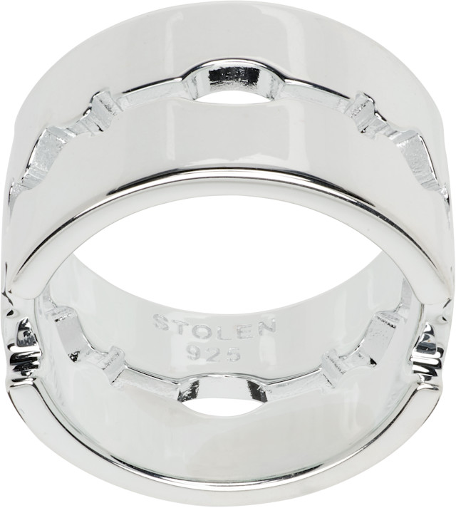 STOLEN GIRLFRIENDS CLUB スパイク リング シルバー925 Stolen Girlfriends Club: Double Blade Ring | SSENSE