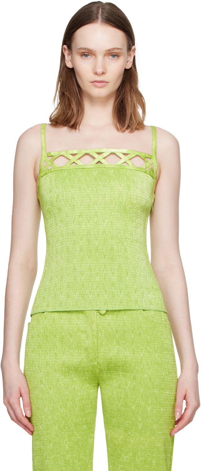 d.i.a.♡十字架チェーン 胸開きトップス グリーン super-yaya-green-lozanges-top.jpg