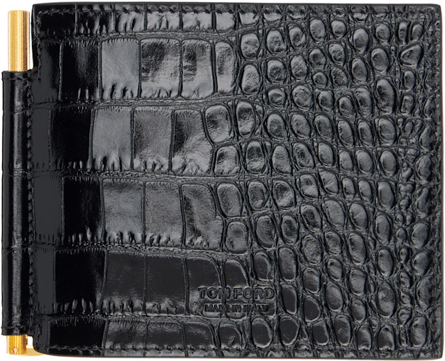 TOM FORD: Black Exotic Line Money Clip Wallet | SSENSE