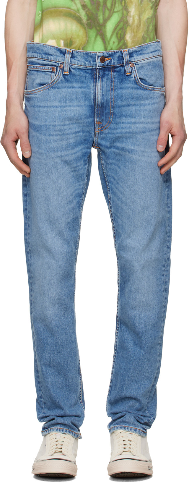 Nudie Jeans: Blue Lean Dean Jeans | SSENSE