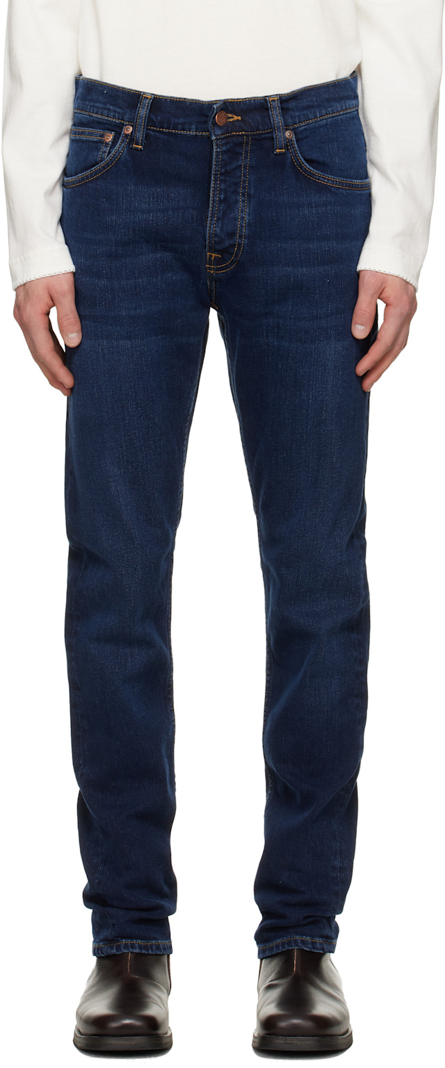 Nudie Jeans: ネイビー Grim Tim ジーンズ | SSENSE 日本