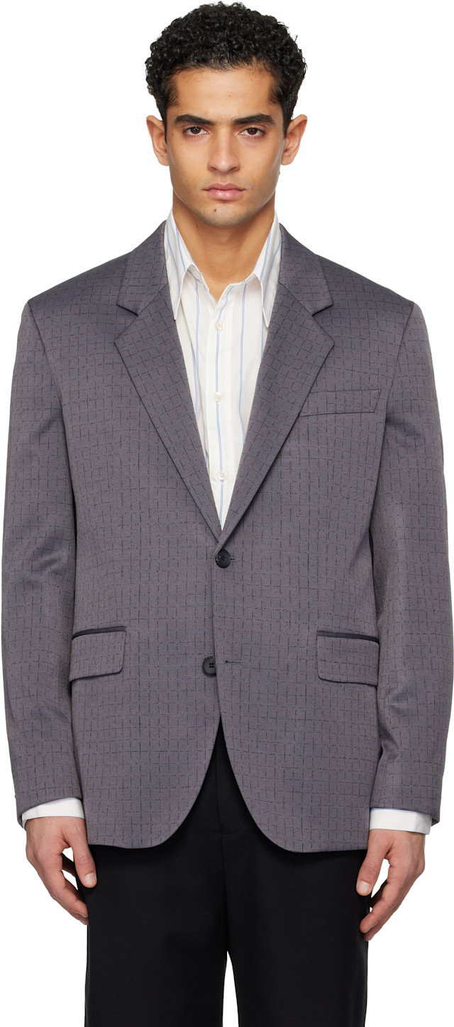 HUGO BOSS BOSS テーラードジャケット チェック柄 グレー系 メンズ Hugo: グレー Checked Modern-Fit テーラードジャケット | SSENSE 日本