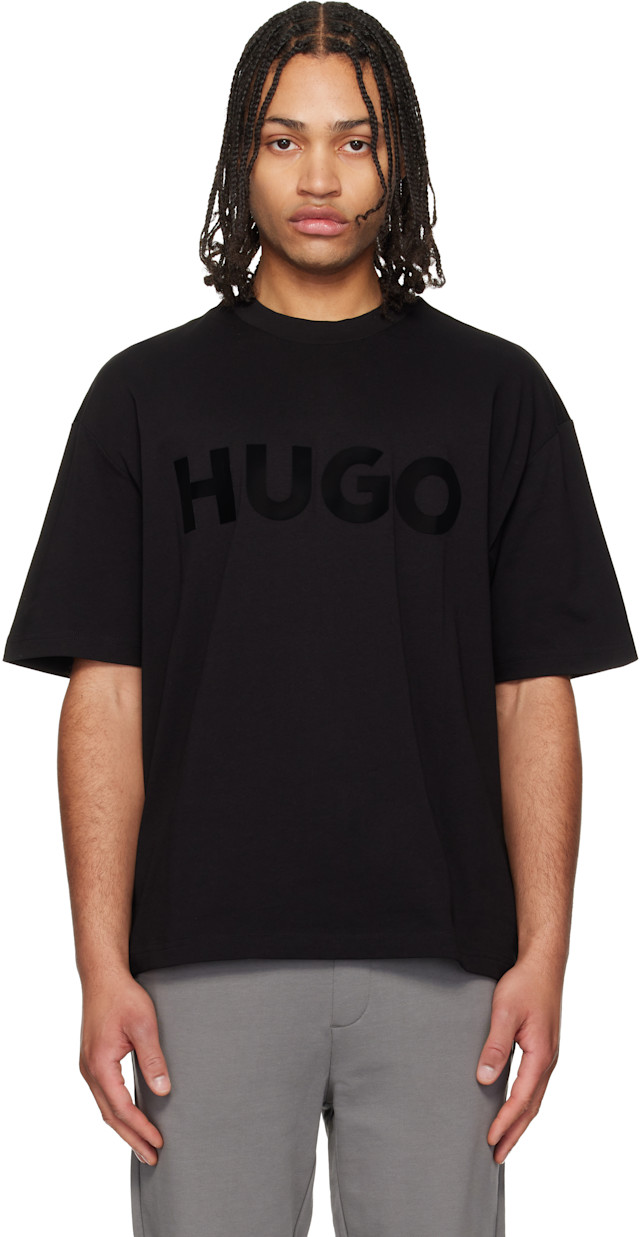 AUBERGE Tシャツ　HUGO - Black size42 Hugo: Black Cotton-Jersey Logo T-shirt | SSENSE