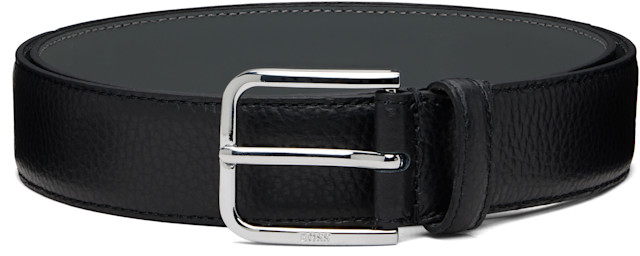 BOSS: ブラック Italian Leather ピンバックル ベルト | SSENSE 日本 BOSS: ブラック Italian Leather ピンバックル ベルト | SSENSE 日本