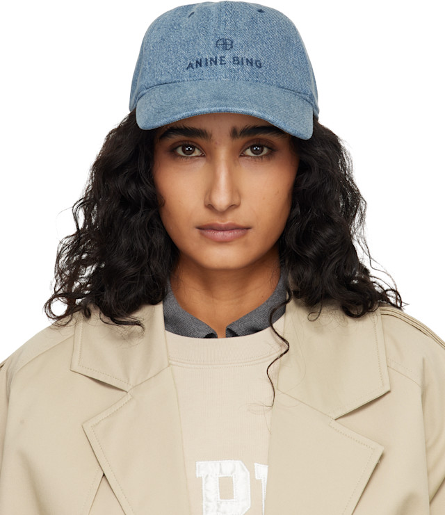 ANINE BING: Blue Jeremy Baseball Cap | SSENSE