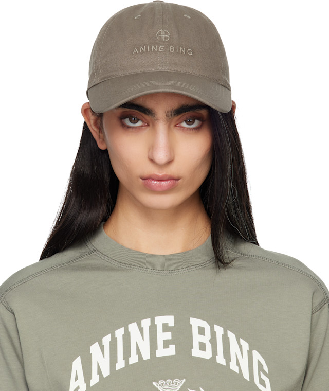 ANINE BING: Green Jeremy Baseball Cap | SSENSE