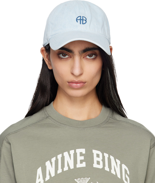 ANINE BING: Blue Jeremy Baseball Cap | SSENSE Canada