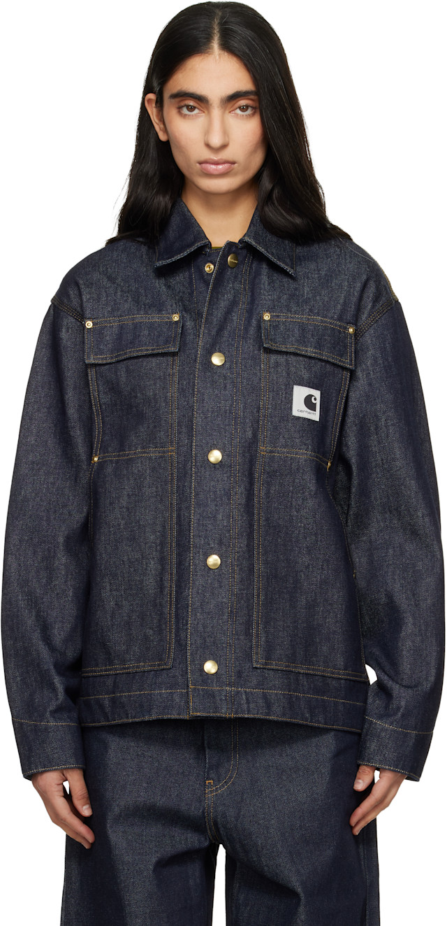 carhartt ダークブルー デニムジャケット Carhartt Work In Progress: ネイビー OG Arctic デニムジャケット