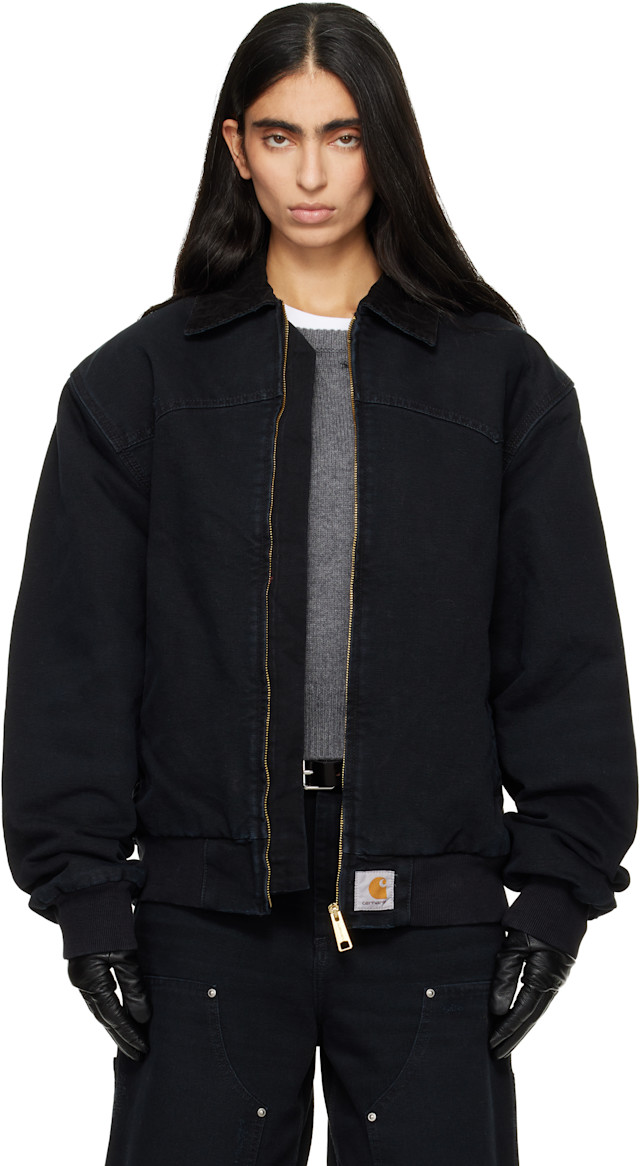 Carhartt Work In Progress: Black OG Santa Fe Jacket | SSENSE