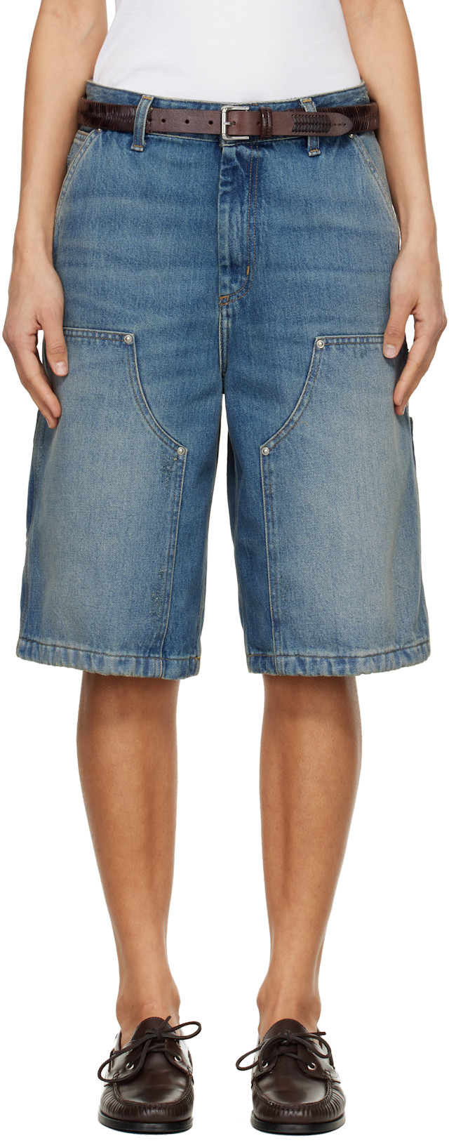 Carhartt Work In Progress: Blue Nixon Double Knee Denim Shorts
