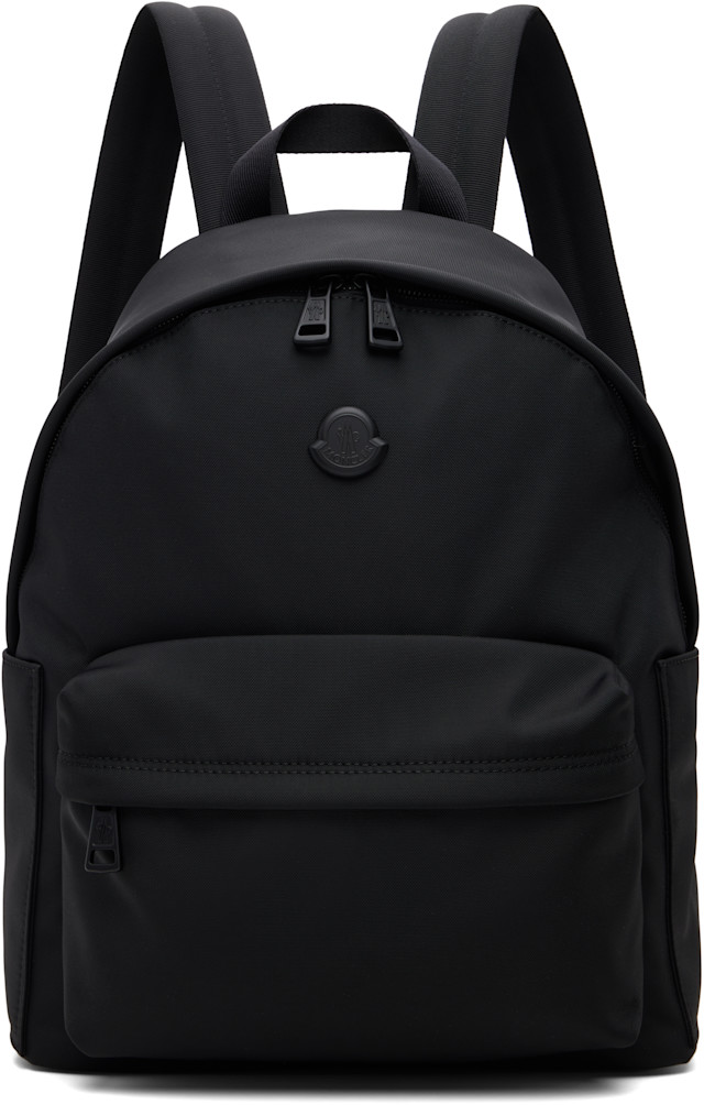 Moncler: ブラック New Pierrick メタル ロゴ バックパック | SSENSE 日本
