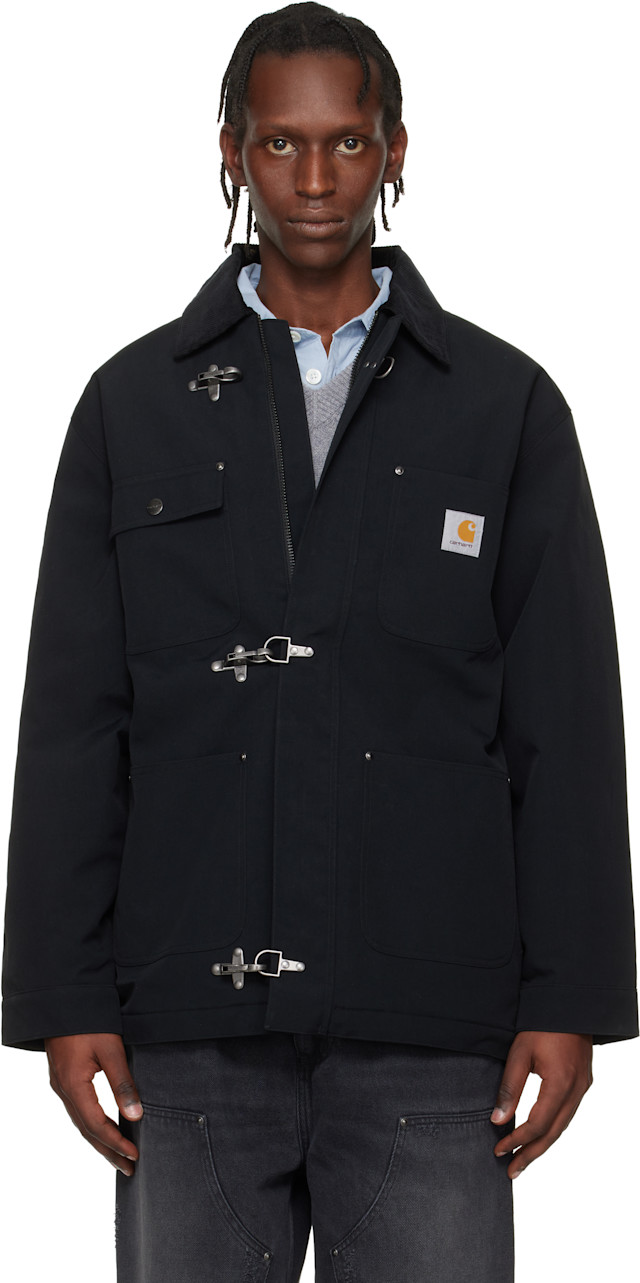 Carhartt Work In Progress: Black Adair Coat | SSENSE Canada