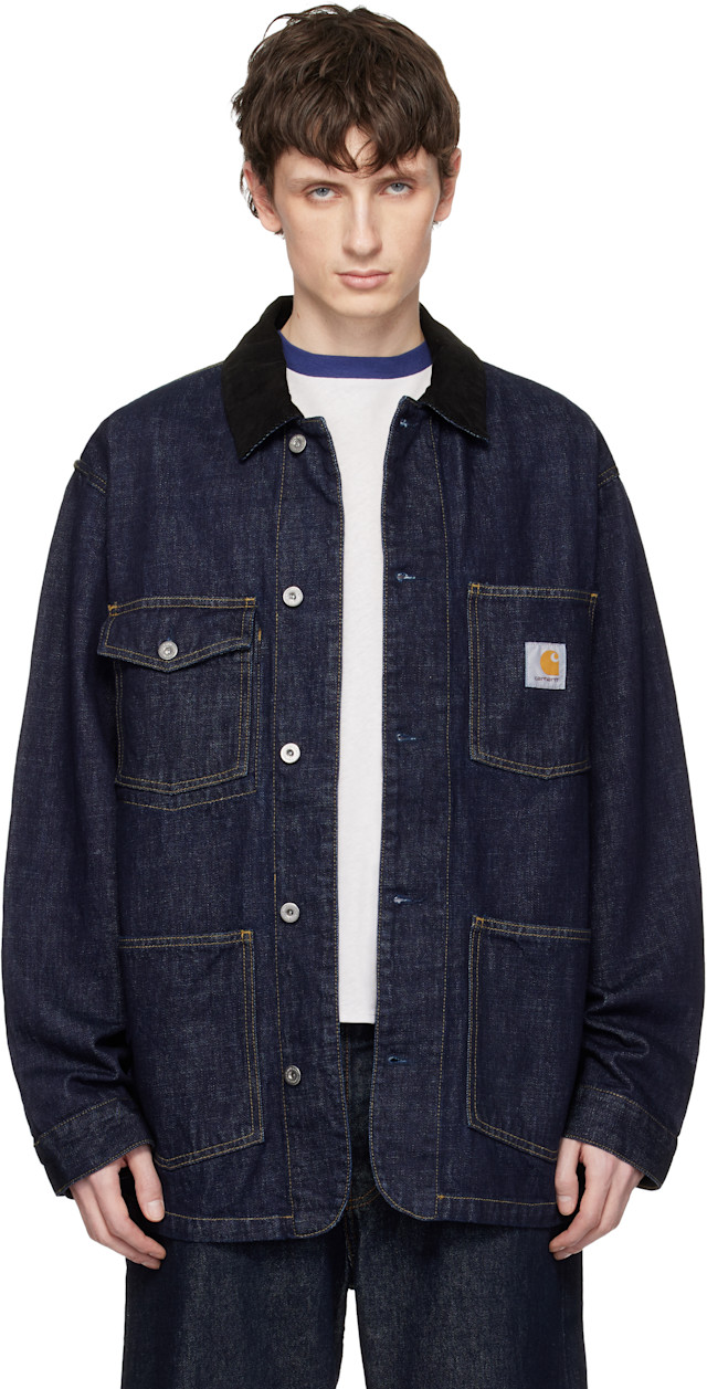 Carhartt Work In Progress: ブルー Warren デニム チョアコート