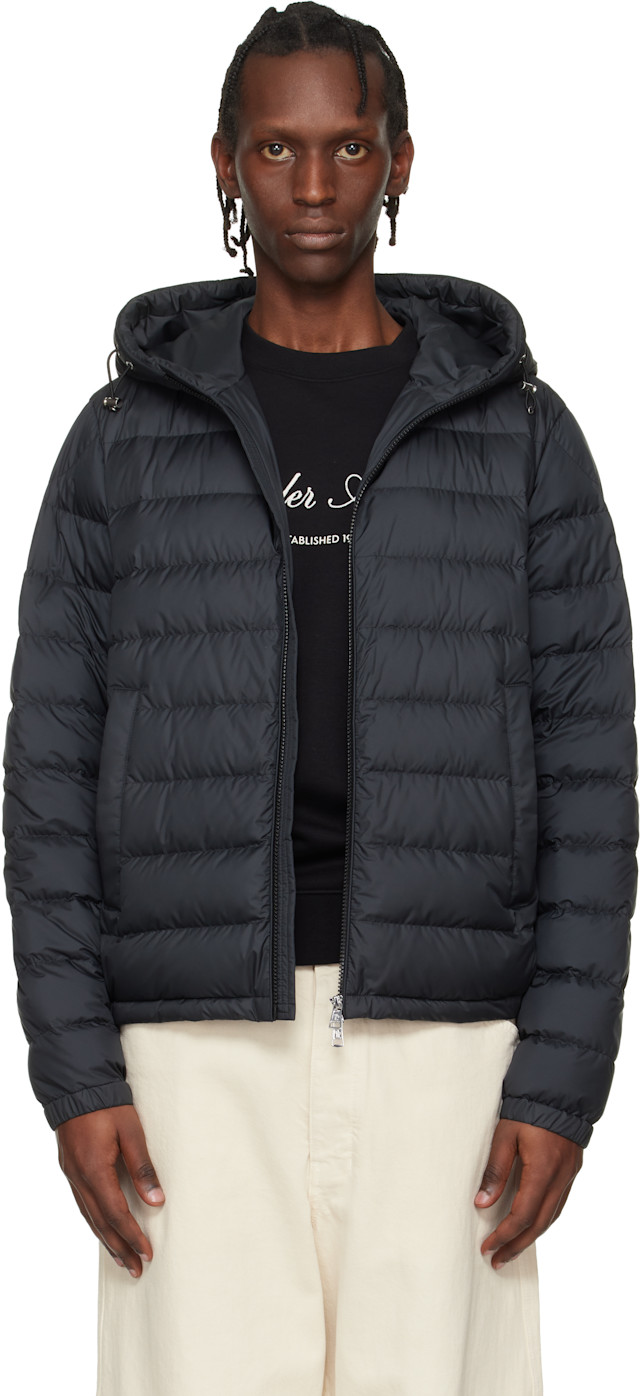 Moncler: ブラック Vermeille フード ショート ダウンジャケット