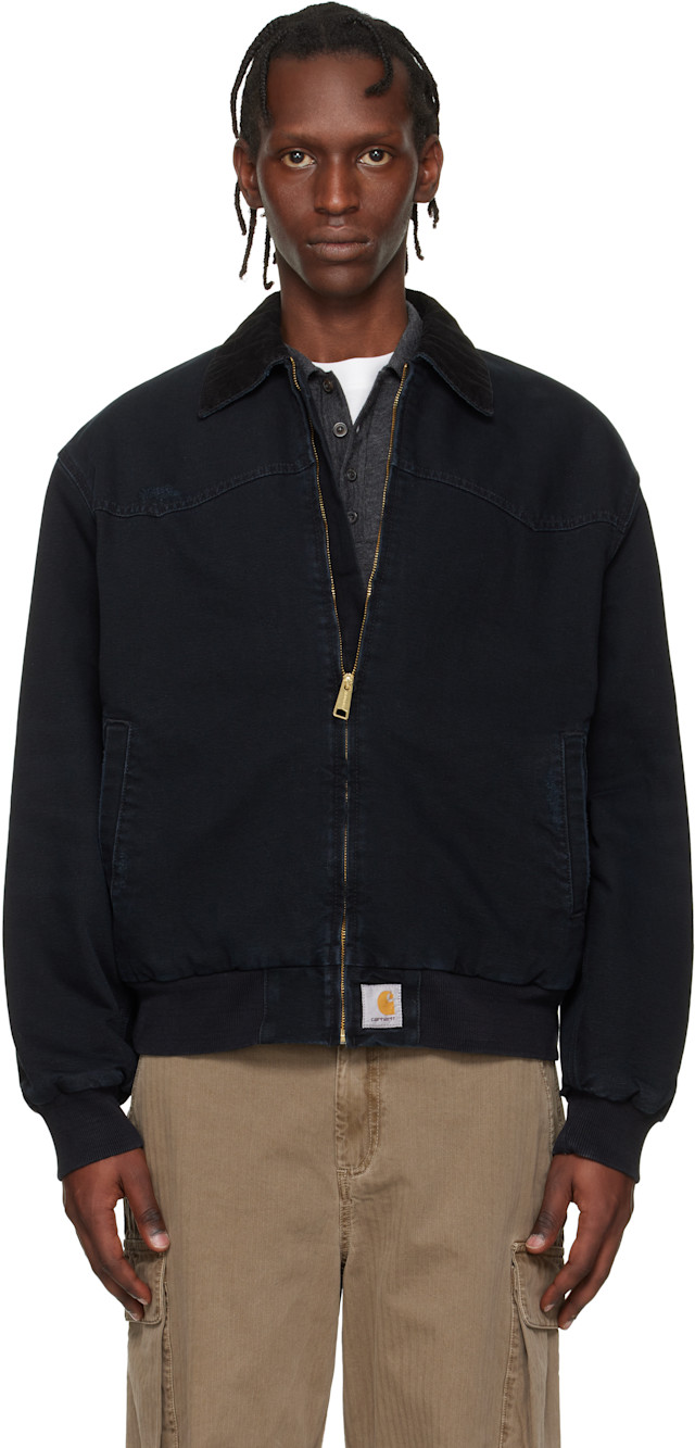 Carhartt Work In Progress: Black OG Santa Fe Jacket | SSENSE