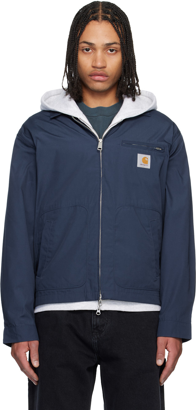 【新品未使用】Carhartt ネイビー ジャケット XS スプリング Carhartt Work In Progress: ネイビー Postal ジャケット | SSENSE 日本